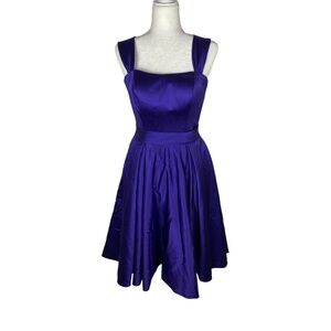 Light in the box formal cocktail satin blue dress size 2-4 US flare